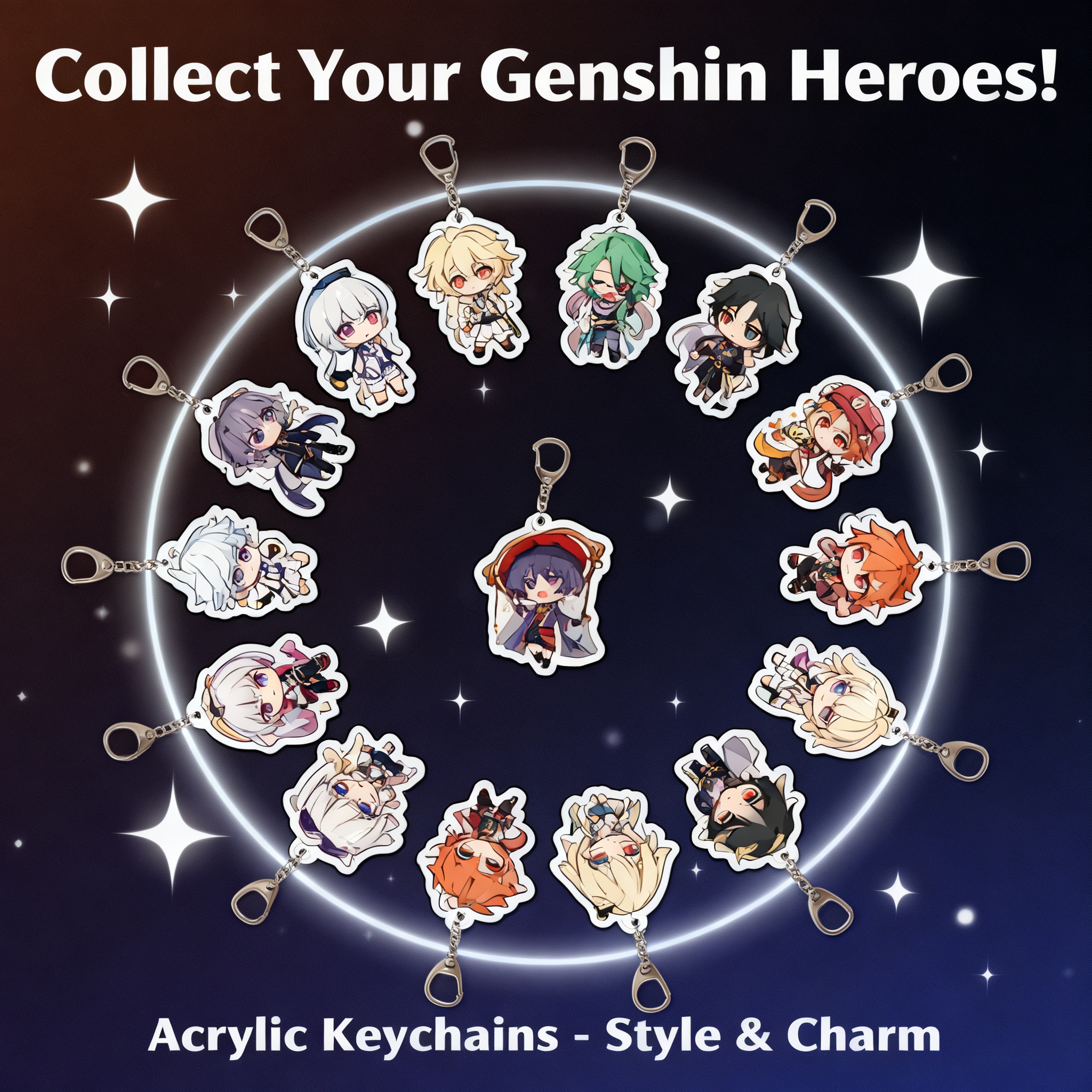 Travel Accessories Gifts - Genshin Impact Traveler Amber Kaeya Acrylic