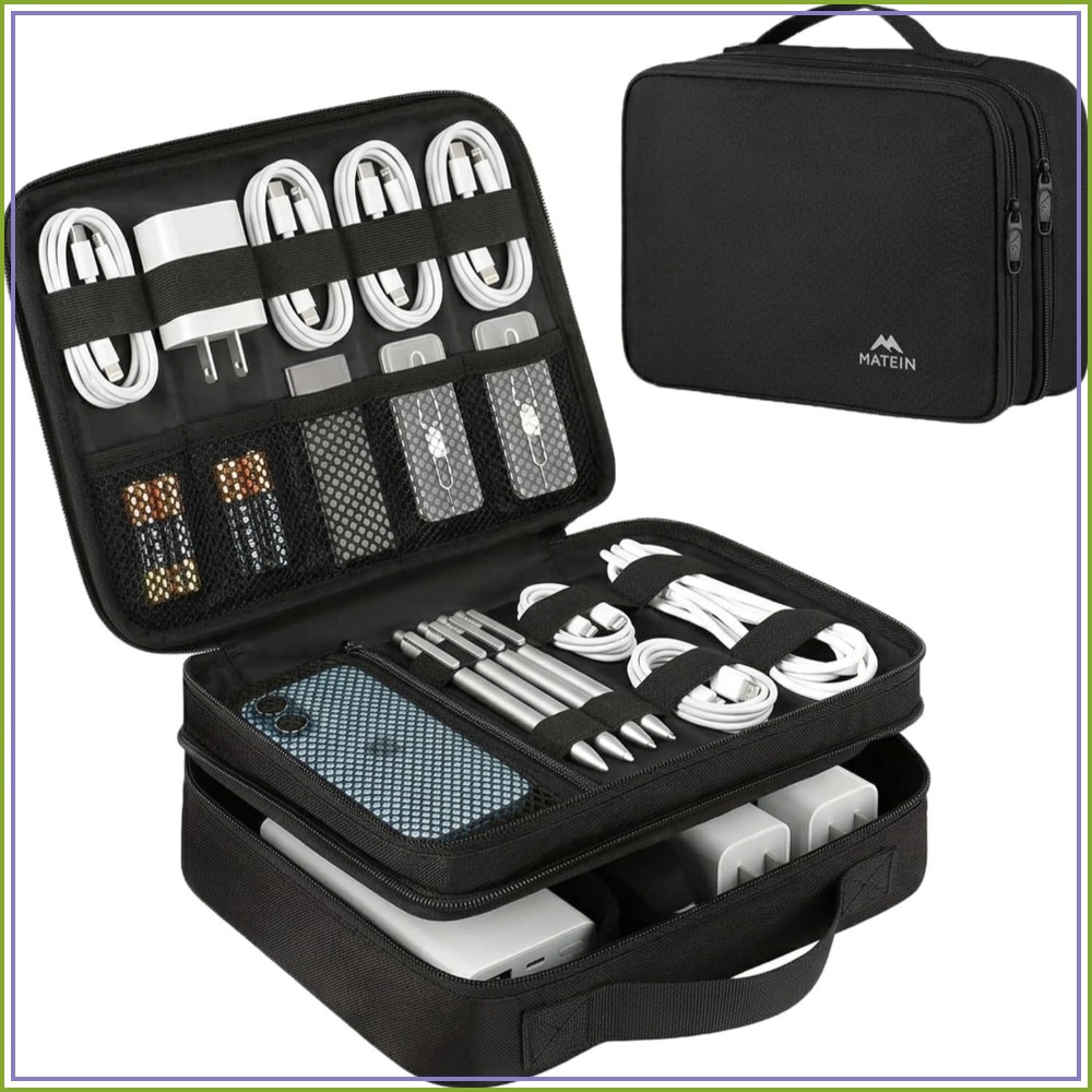 Travel Accessories Organizer Bag - Electronics Organizer Travel Case, Water Resistant
