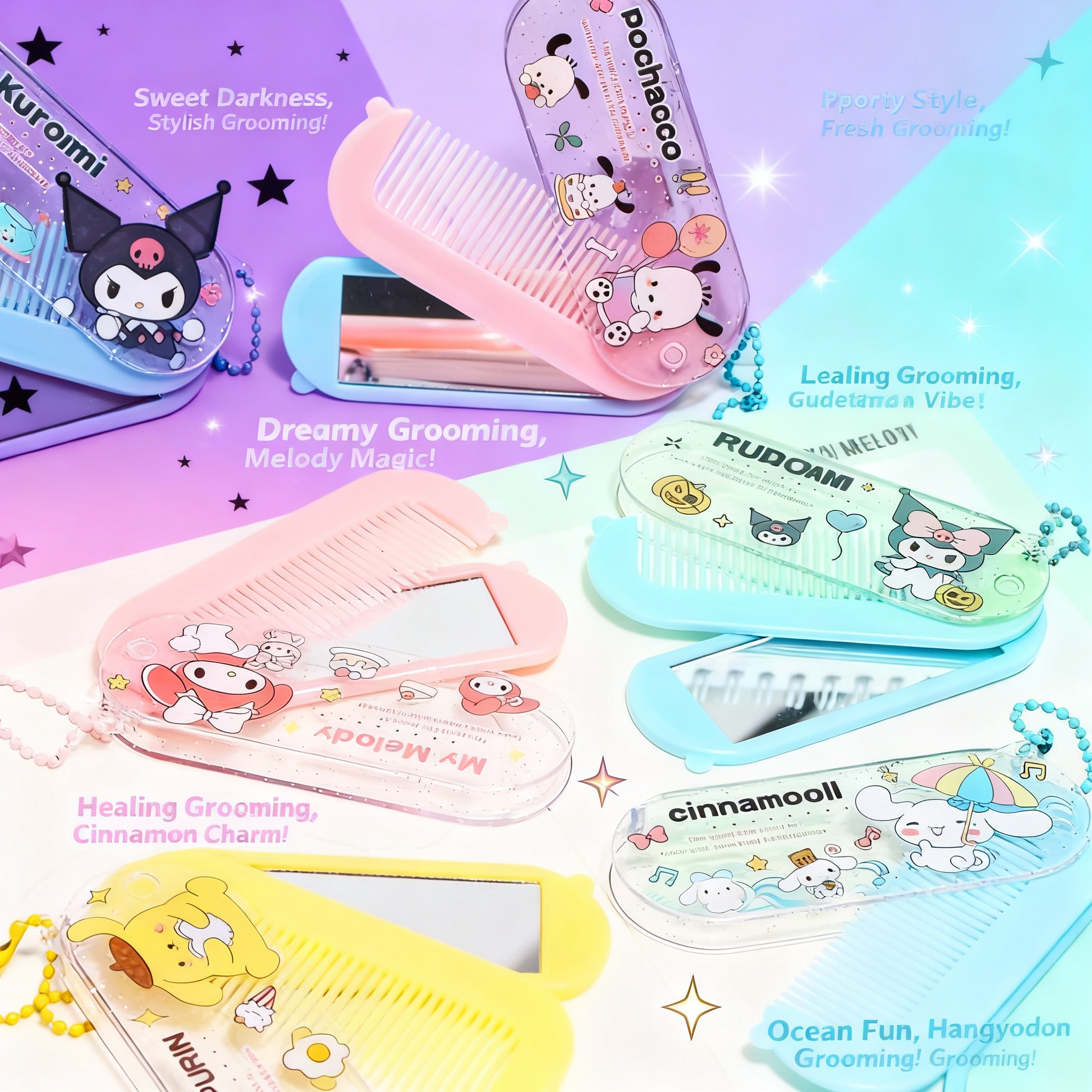 Best Travel Accessories Japan - Cartoon Folding Small Comb And Mirror