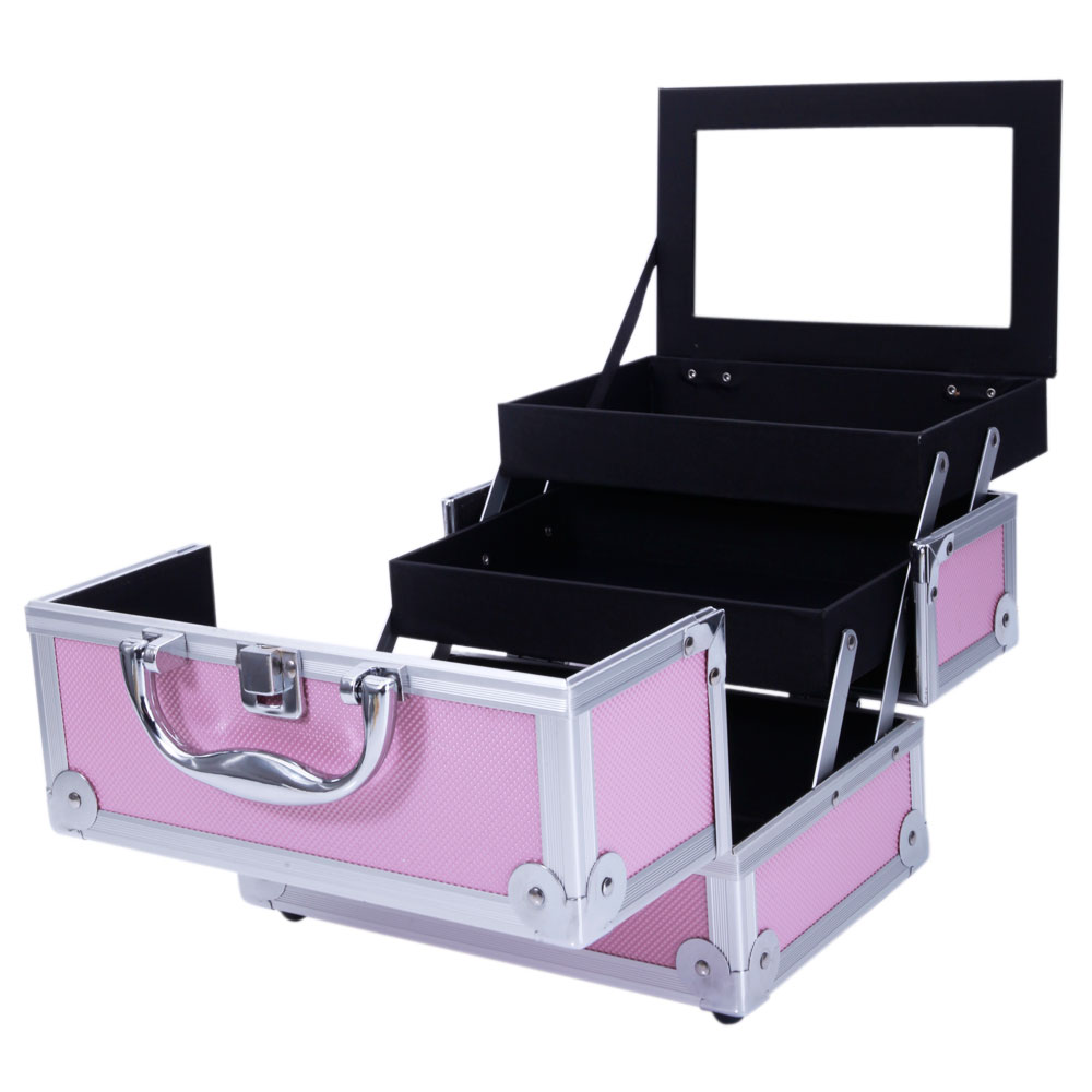 Pink Aluminum Alloy Makeup Cas – Travel Accessories Organizer Bag recenzja i cena