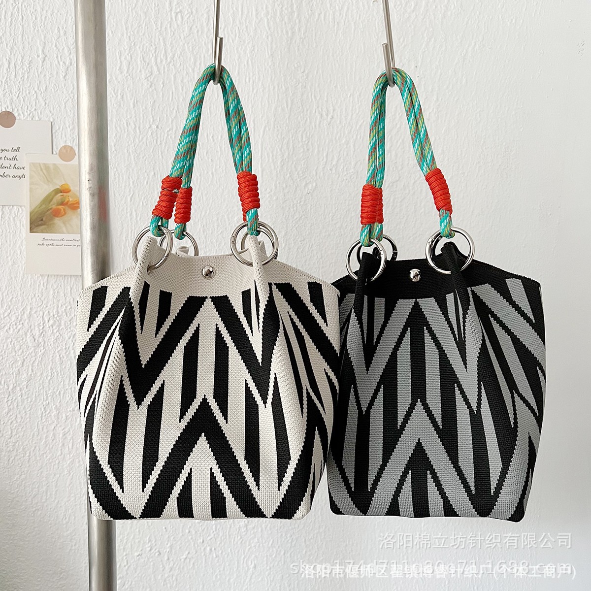 Women's Knitted Handbag Tote B – Travel Accessories Tech recenzja i cena