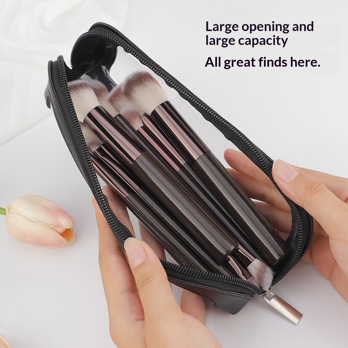 Small Clear PU Leather Travel  – Travel Accessories Organizer Bag recenzja i cena