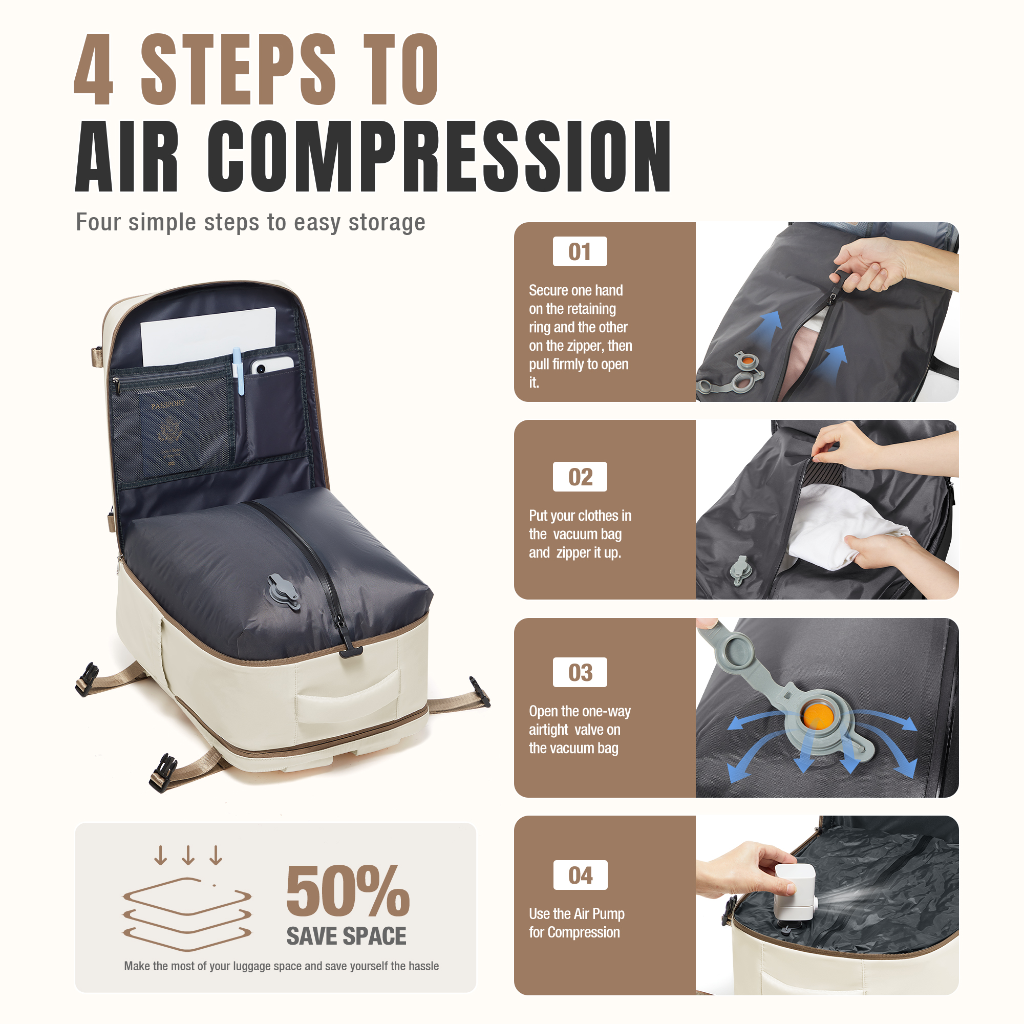 Vacuum Backpack Backpack Hand  – Travel Accessories Tech recenzja i cena