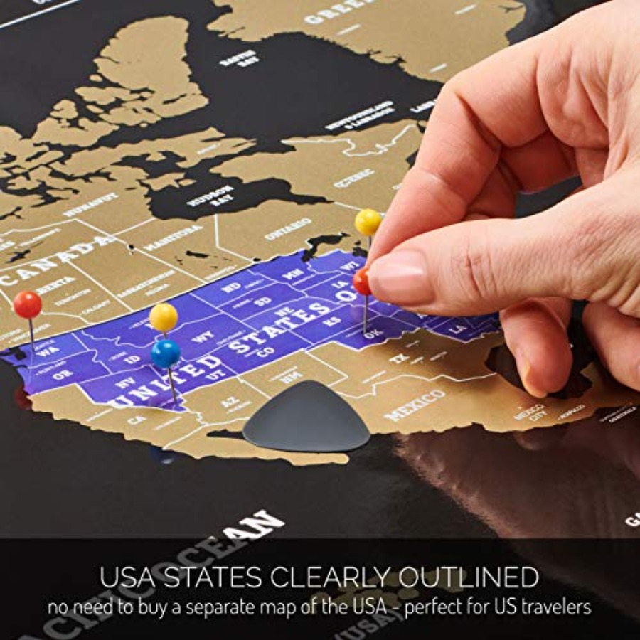 Scratch Off World Map - Extra  – Travel Accessories Gifts recenzja i cena