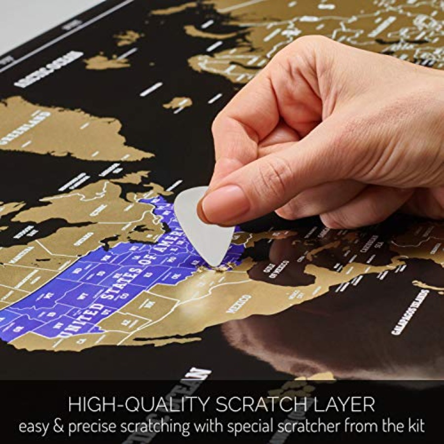 Scratch Off World Map - Extra  – Travel Accessories Gifts recenzja i cena