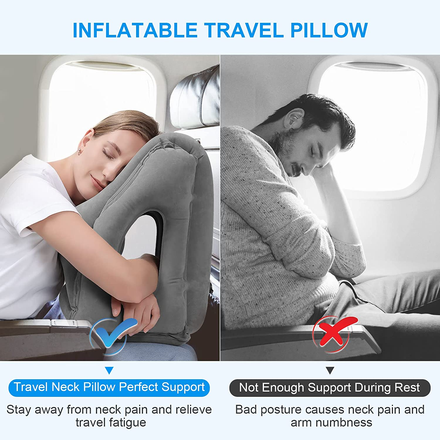 Inflatable Travel Pillow,Trave – Travel Accessories For Long Haul Flights recenzja i cena