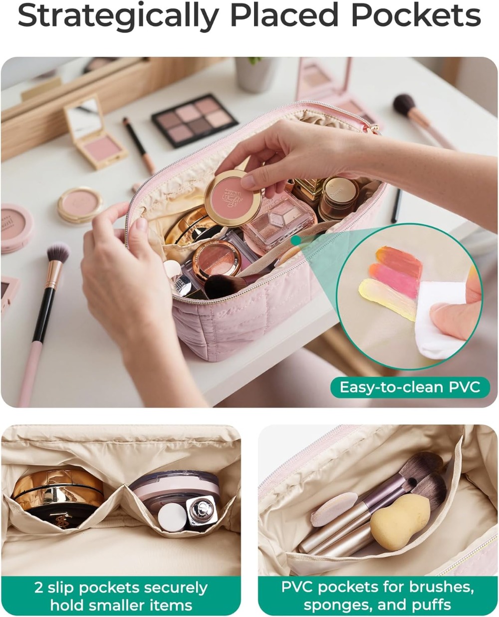 Puffy Makeup Bag Travel Toilet – Travel Accessories Organizer Bag recenzja i cena